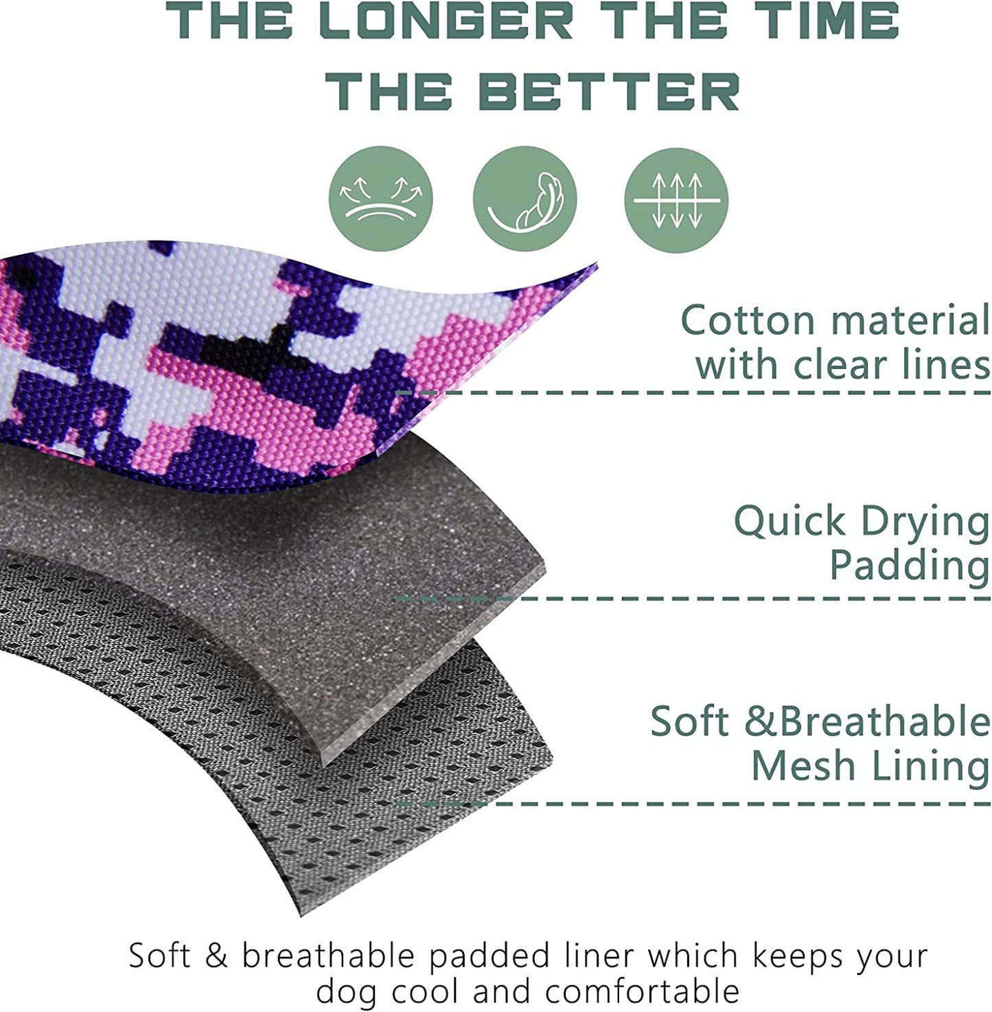 Ultimate Tactical Dog Harness for Large Breeds - No Pull & Easy Fit Adjustable Vest in Purple Camo
