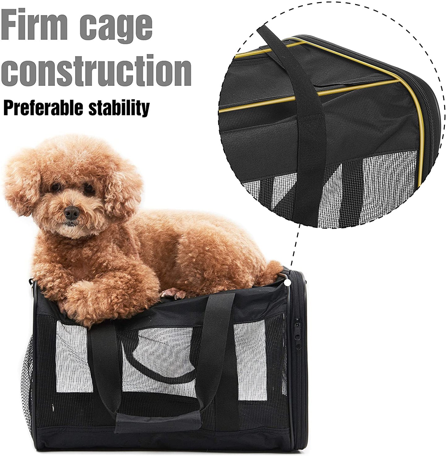 Ultimate Comfort and Safety: Scratchme Soft-Sided Pet Travel Carrier for Cats and Small Dogs - Airline Approved, Collapsible, and Conveniently Portable