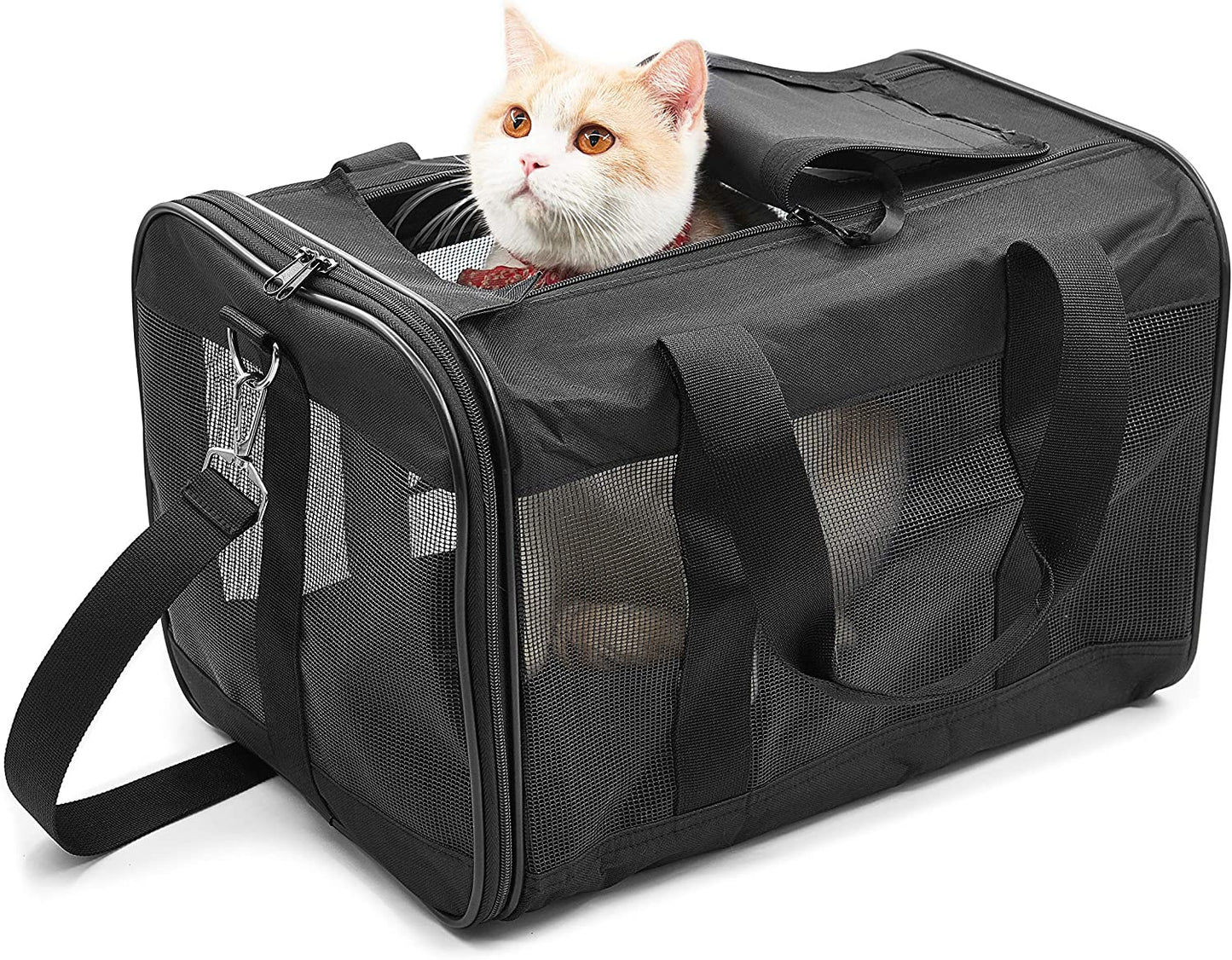 Ultimate Comfort and Safety: Scratchme Soft-Sided Pet Travel Carrier for Cats and Small Dogs - Airline Approved, Collapsible, and Conveniently Portable