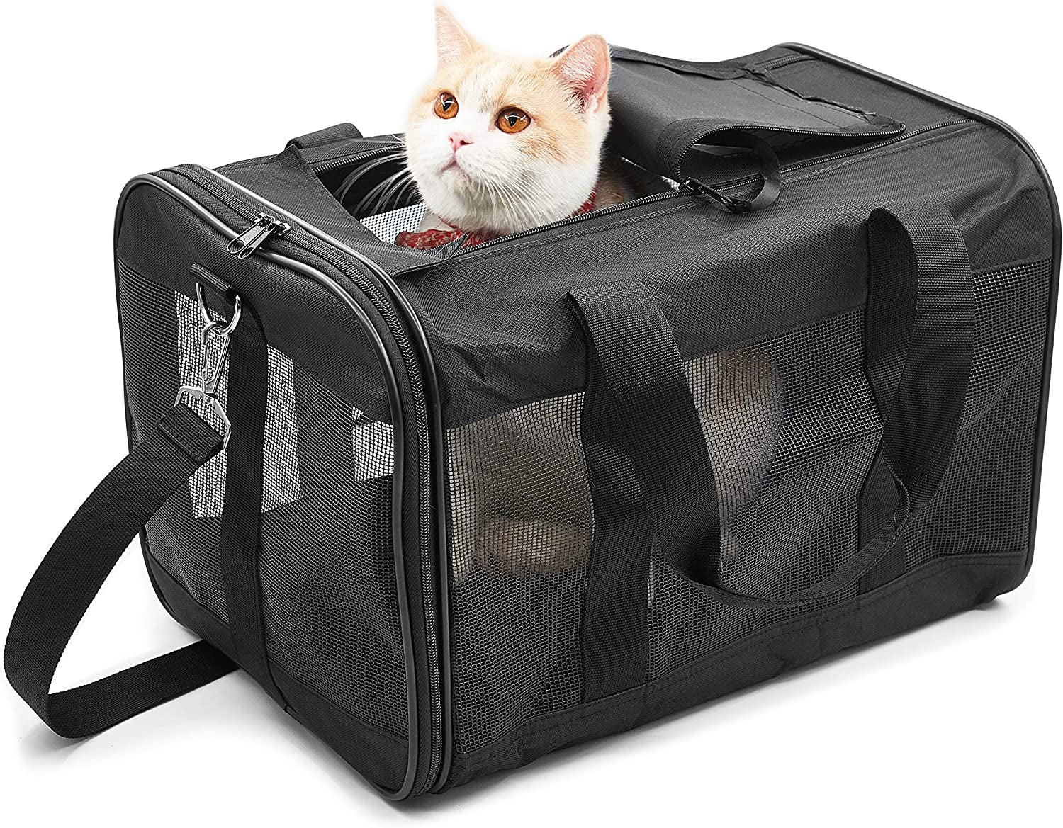 Ultimate Comfort and Safety: Scratchme Soft-Sided Pet Travel Carrier for Cats and Small Dogs - Airline Approved, Collapsible, and Conveniently Portable