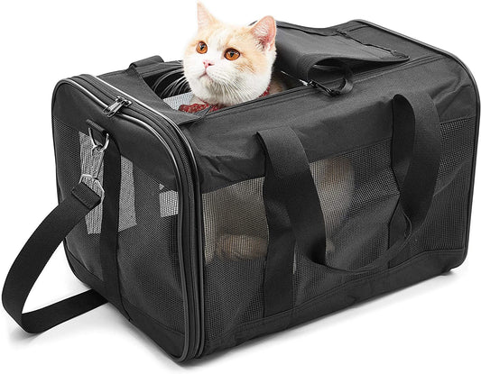 Ultimate Comfort and Safety: Scratchme Soft-Sided Pet Travel Carrier for Cats and Small Dogs - Airline Approved, Collapsible, and Conveniently Portable