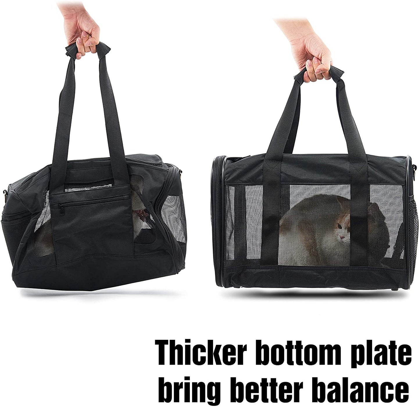 Ultimate Comfort and Safety: Scratchme Soft-Sided Pet Travel Carrier for Cats and Small Dogs - Airline Approved, Collapsible, and Conveniently Portable