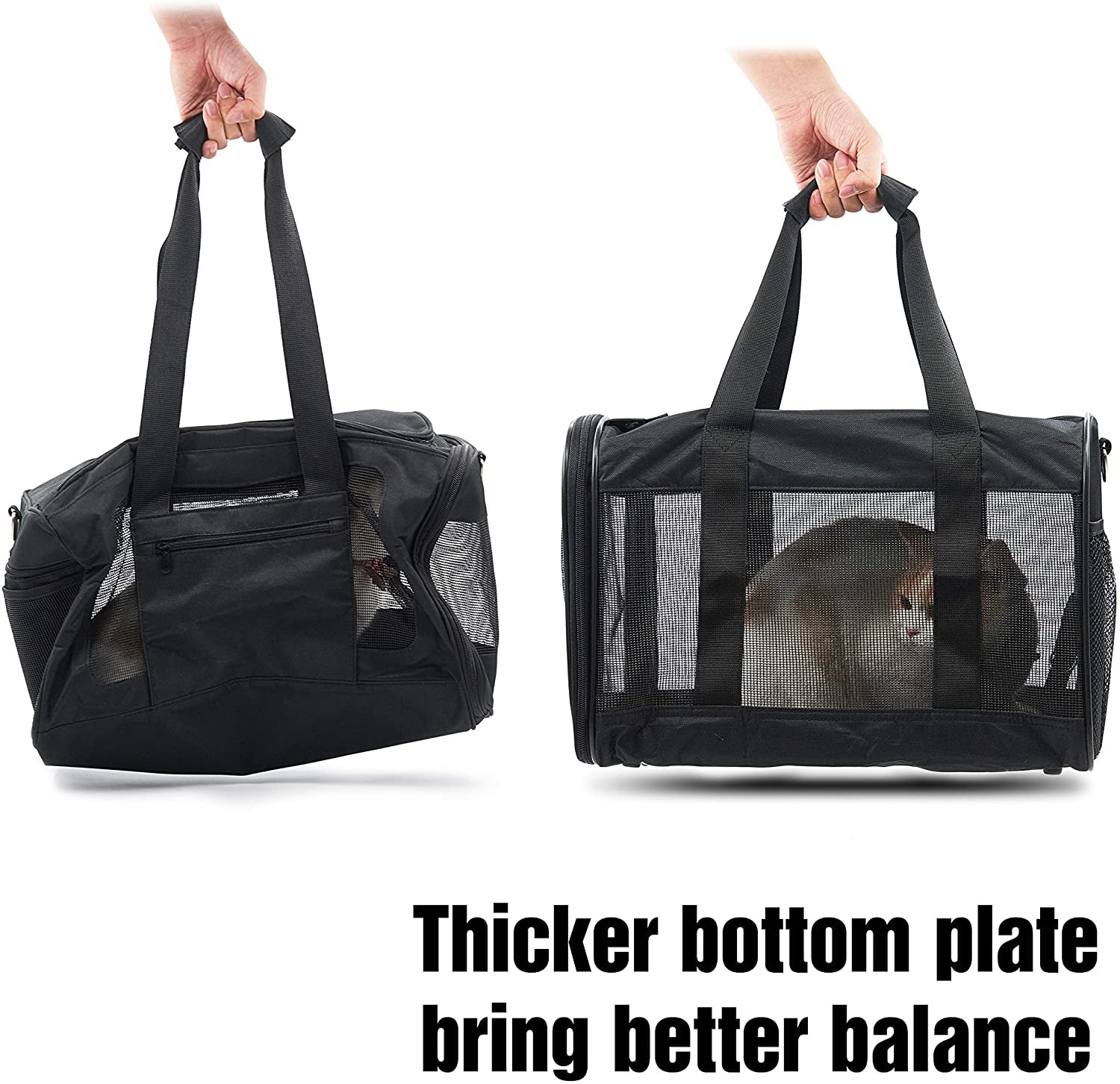 Ultimate Comfort and Safety: Scratchme Soft-Sided Pet Travel Carrier for Cats and Small Dogs - Airline Approved, Collapsible, and Conveniently Portable