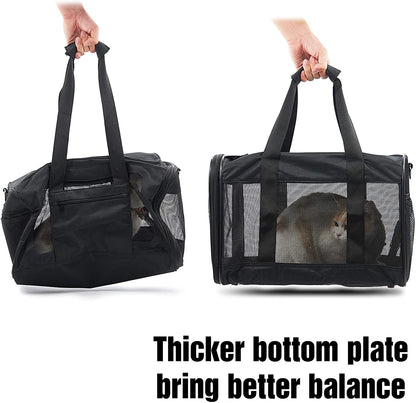 Ultimate Comfort and Safety: Scratchme Soft-Sided Pet Travel Carrier for Cats and Small Dogs - Airline Approved, Collapsible, and Conveniently Portable
