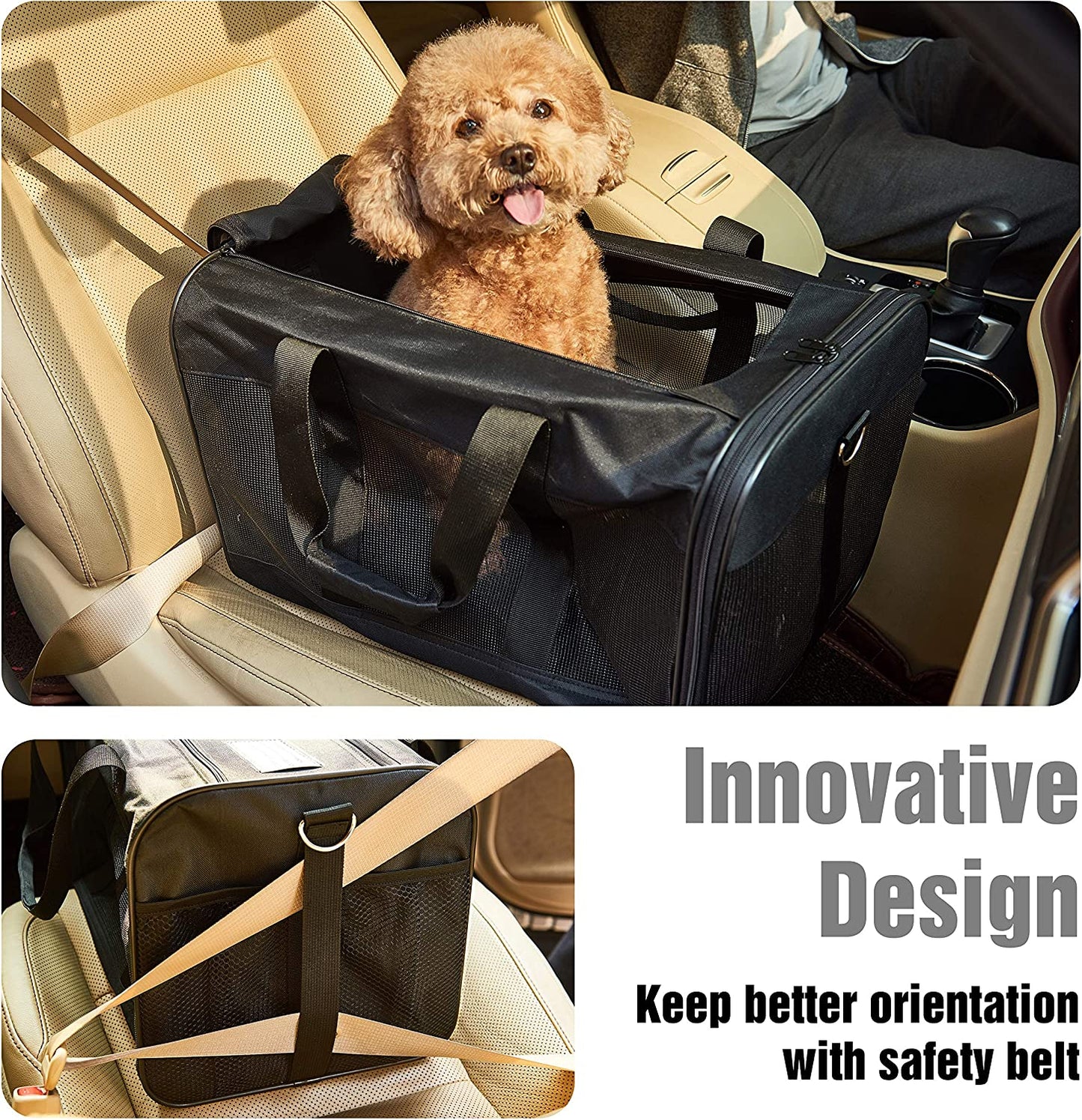 Ultimate Comfort and Safety: Scratchme Soft-Sided Pet Travel Carrier for Cats and Small Dogs - Airline Approved, Collapsible, and Conveniently Portable