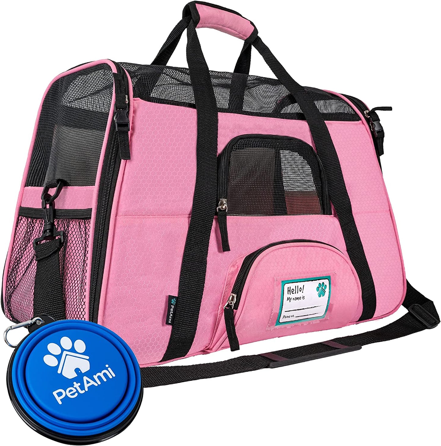 Comfortable and Stylish Airline Approved Pet Carrier - Perfect for Small Dogs and Cats in Pink