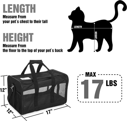 Ultimate Comfort and Safety: Scratchme Soft-Sided Pet Travel Carrier for Cats and Small Dogs - Airline Approved, Collapsible, and Conveniently Portable