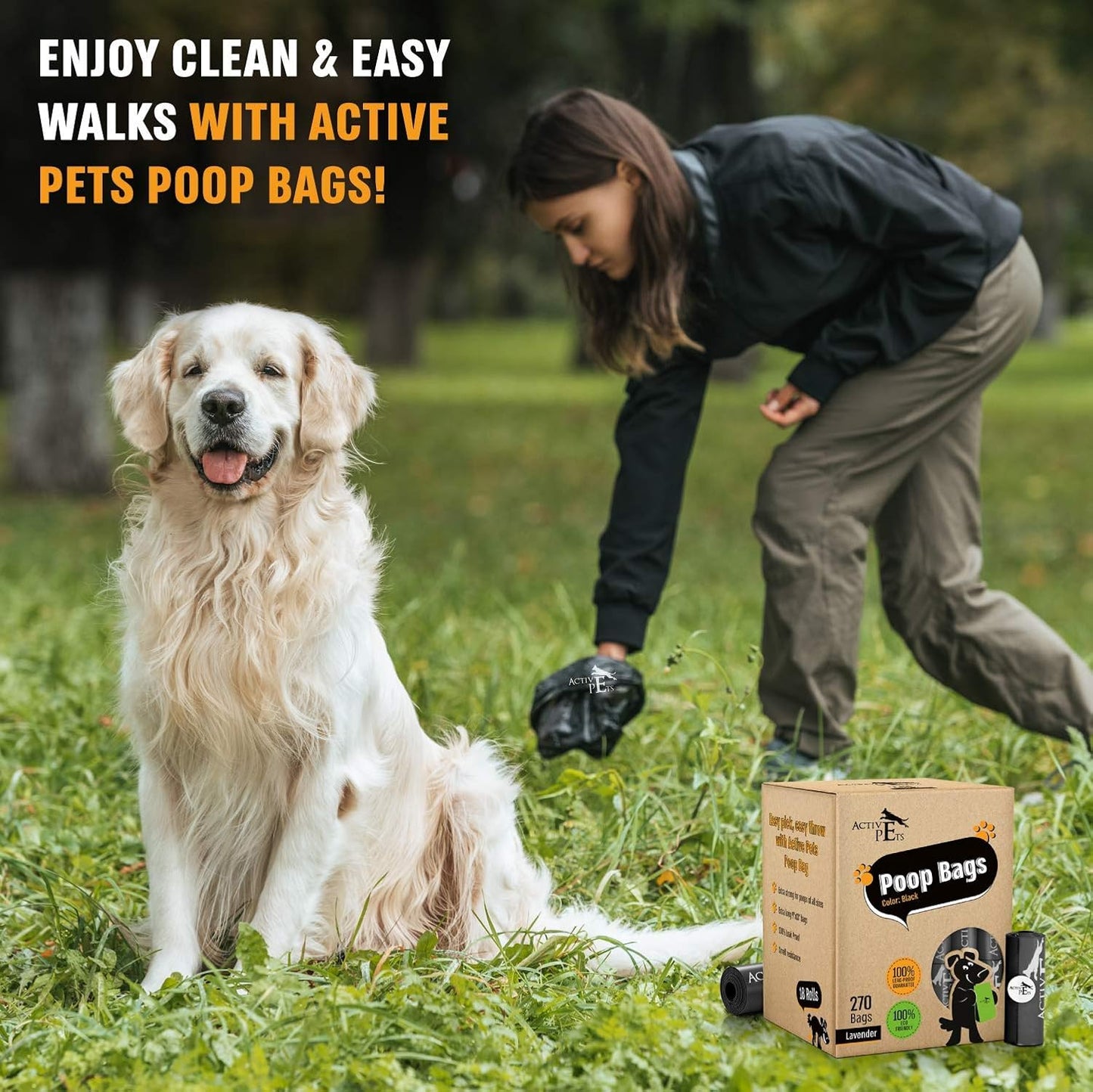 Experience the Ultimate in Poop Disposal with Extra Thick Lavender-Scented Leak-Proof Dog Waste Bags - 270 Count for Hassle-Free Cleanup!