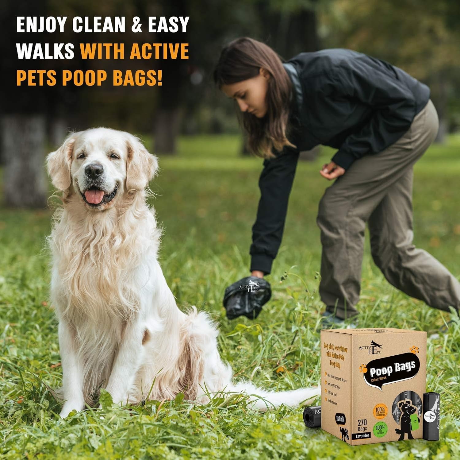 Experience the Ultimate in Poop Disposal with Extra Thick Lavender-Scented Leak-Proof Dog Waste Bags - 270 Count for Hassle-Free Cleanup!