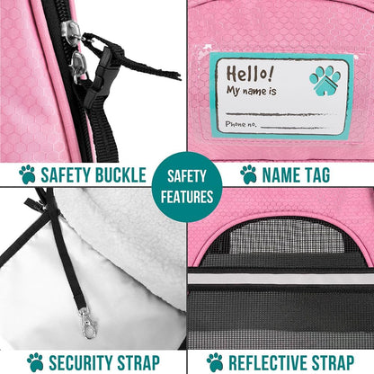 Comfortable and Stylish Airline Approved Pet Carrier - Perfect for Small Dogs and Cats in Pink