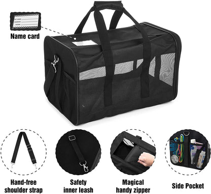 Ultimate Comfort and Safety: Scratchme Soft-Sided Pet Travel Carrier for Cats and Small Dogs - Airline Approved, Collapsible, and Conveniently Portable